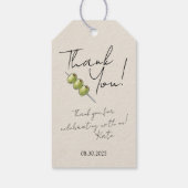Hand getrokken teckel Martini Doodle Dank u Cadeaulabel (Achterkant)