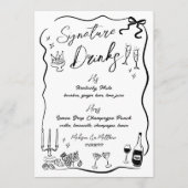Hand getrokken tekeningen Doodles Wedding Bar Menu (Achterkant)