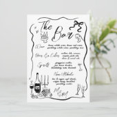 Hand getrokken tekeningen Doodles Wedding Bar Menu (Staand voorkant)