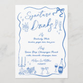 Hand getrokken tekeningen Doodles Wedding Bar Menu (Achterkant)