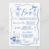 Hand getrokken tekeningen Doodles Wedding Bar Menu (Voorkant)