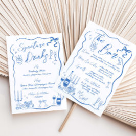 Hand getrokken tekeningen Doodles Wedding Bar Menu