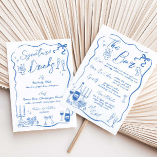 Hand getrokken tekeningen Doodles Wedding Bar Menu