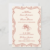 Hand getrokken terracotta Lijst bruiloft Kaart (Voorkant)
