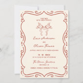 Hand getrokken terracotta Lijst bruiloft Kaart (Voorkant)