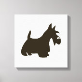 Hand getrokken Terrier Silhouet Canvas Print (Voorkant)