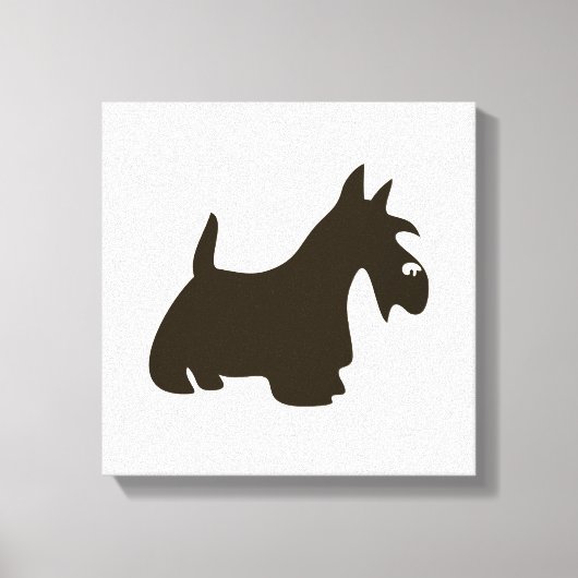 Hand getrokken Terrier Silhouet Canvas Print (Voorkant)