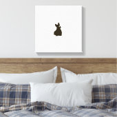 Hand getrokken Terrier Silhouet Canvas Print (Insitu (Slaapkamer))