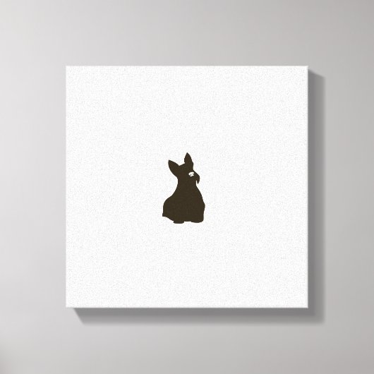 Hand getrokken Terrier Silhouet Canvas Print (Voorkant)