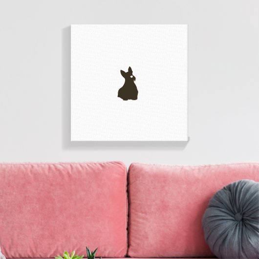 Hand getrokken Terrier Silhouet Canvas Print (Insitu (Woonkamer))