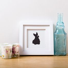 Hand getrokken Terrier Silhouet Canvas Print
