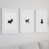 Hand getrokken Terrier Silhouet Canvas Print