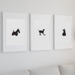Hand getrokken Terrier Silhouet Canvas Print