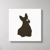 Hand getrokken Terrier Silhouet Canvas Print (Voorkant)