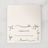 Hand getrokken Thanksgiving Dinner Place Card Plaatskaartje (Buitenkant ongevouwen)