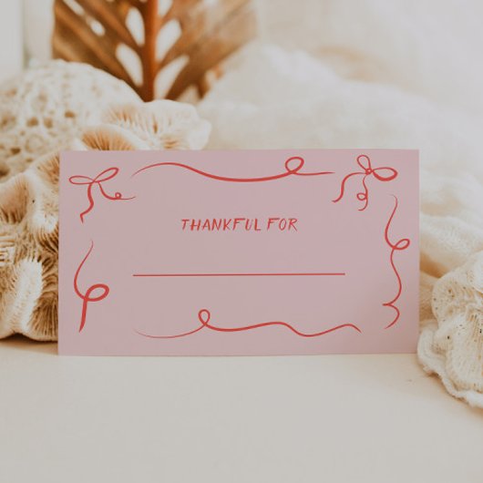 Hand getrokken Thanksgiving Dinner Place Card Plaatskaartje