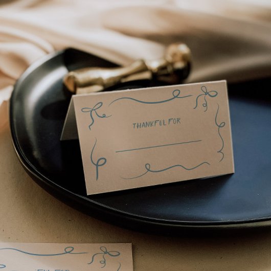 Hand getrokken Thanksgiving Dinner Place Card Plaatskaartje