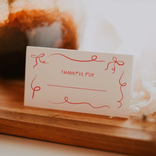 Hand getrokken Thanksgiving Dinner Place Card Plaatskaartje