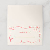 Hand getrokken Thanksgiving Dinner Place Card Plaatskaartje (Buitenkant ongevouwen)