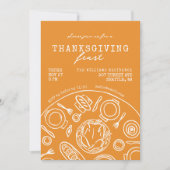 Hand getrokken Thanksgiving Doodle Uitnodiging (Voorkant)
