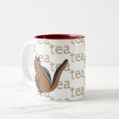 Hand-getrokken thee koffie Chipmunk Tweekleurige Koffiemok (Voorkant links)