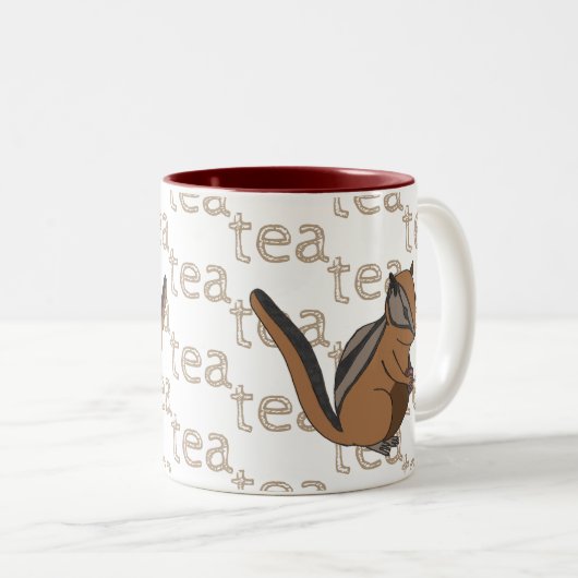 Hand-getrokken thee koffie Chipmunk Tweekleurige Koffiemok (Voorkant rechts)