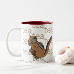 Hand-getrokken thee koffie Chipmunk Tweekleurige Koffiemok