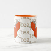 Hand-getrokken thee koffie rode eekhoorn tweekleurige koffiemok (Center)