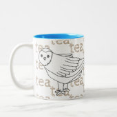 Hand-getrokken thee koffie sneeuwuil tweekleurige koffiemok (Links)