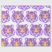 Hand getrokken Tiger Fan Wrapping Paper Cadeaupapier (Vlak)