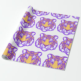 Hand getrokken Tiger Fan Wrapping Paper Cadeaupapier