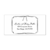 Hand getrokken tijdloze Coquette boog retouradres Zelfinktende Stempel (Design)