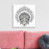 Hand getrokken tijger in stijl 6 canvas afdruk (Insitu (Woonkamer))