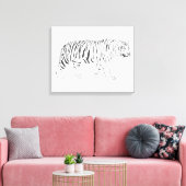 Hand getrokken tijger tekening Poster Canvas Afdruk (Insitu (Woonkamer))