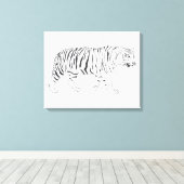 Hand getrokken tijger tekening Poster Canvas Afdruk (Insitu (Houten vloer))