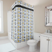 Hand getrokken tribal geometrisch modern patroon douchegordijn (In situ)