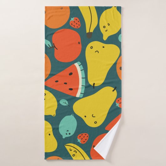 Hand getrokken tropisch fruitpatroon badhanddoek (Badhanddoek)