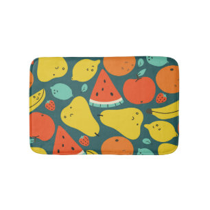 Hand getrokken tropisch fruitpatroon badmat