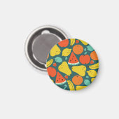 Hand getrokken tropisch fruitpatroon magneet (Voorkant / Achterkant)