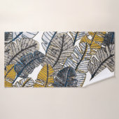 Hand getrokken: tropische bladeren badhanddoek (Badhanddoek)
