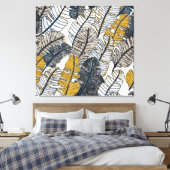 Hand getrokken: tropische bladeren canvas afdruk (Insitu (Slaapkamer))