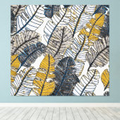 Hand getrokken: tropische bladeren canvas afdruk (Insitu (Houten vloer))