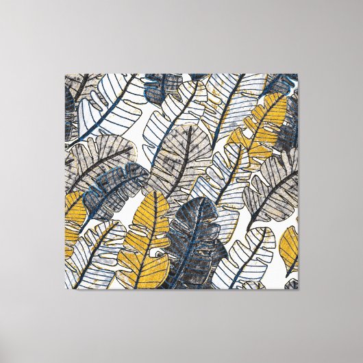 Hand getrokken: tropische bladeren canvas afdruk (Voorkant)