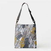 Hand getrokken: tropische bladeren crossbody tas (Achterkant)