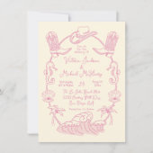 Hand getrokken Tropische Kust Cowboy Strand Bruilo Kaart (Voorkant)