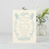 Hand getrokken Tropische Kust Cowboy Strand Bruilo Kaart (Staand voorkant)