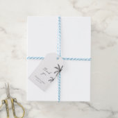 Hand getrokken tropische palmbomen bestemming brui cadeaulabel (Met Touw)