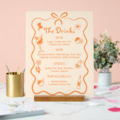 Hand getrokken Tropische Wedding Bar Drink Menu Acryl Bord (Huwelijk)