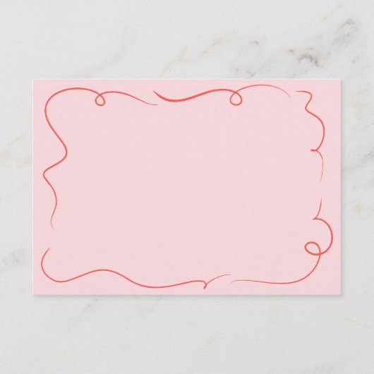 Hand Getrokken Trouwdetails Kaart (Achterkant)