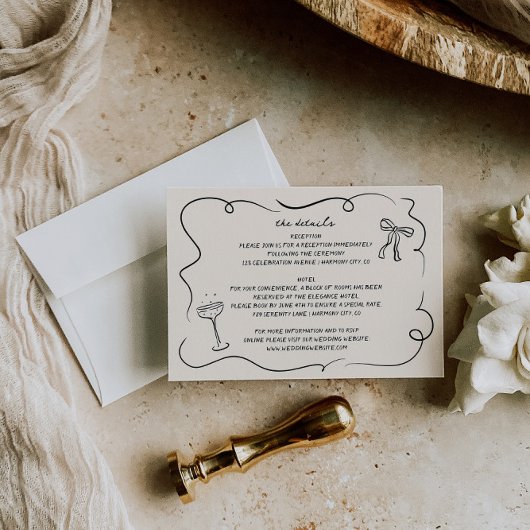 Hand Getrokken Trouwdetails Kaart